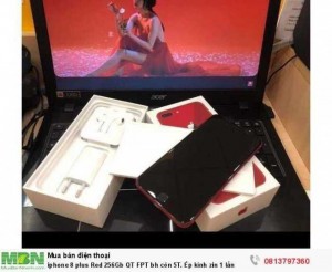 iphone 8 plus Red 256Gb QT FPT bh còn 5T. Ép kính zin 1 lần
