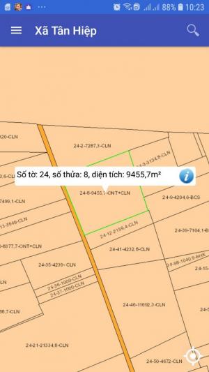Chính chủ bán lô đất sau ủy ban Tân Hiệp, Long Thành, đất đẹp, cao ráo đối diện khu vui chơi, 9500m2 có 200m2 thổ cư.