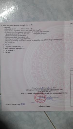 Chính chủ bán đất sổ đỏ đường Bàu Cạn Long Thành, gần cổng số 3 sân bay, 518m2 – 1.4 tỷ