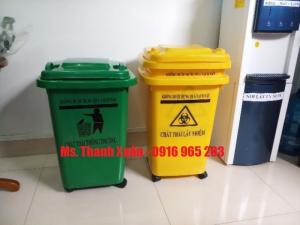 Thùng rác y tế 60 màu vàng, màu xanh lá
