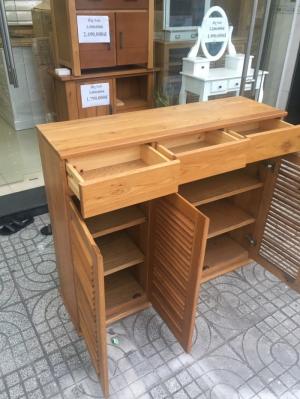Tủ giày gỗ sồi 3 cánh 3 ngăn 1m2