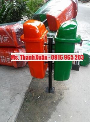 Thùng rác cộng cộng cọc treo đôi