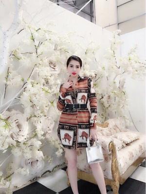 Đầm sơ mi họa tiết báo (DB2235)