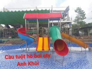 Cầu tuột hồ bơi mầm non, công viên nước Thiết Bị Mầm Non Anh Khôi