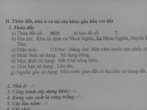 Cần bán gấp đất khu TĐC Nhơn Nghĩa, huyện Phong Điền, Cần Thơ.
