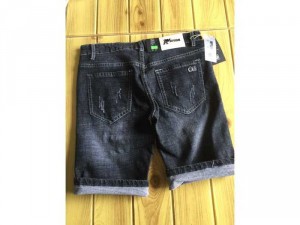 Quần short Jean nam rách wax