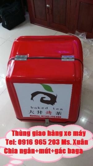 thùng chở hàng giao trà sữa xe máy