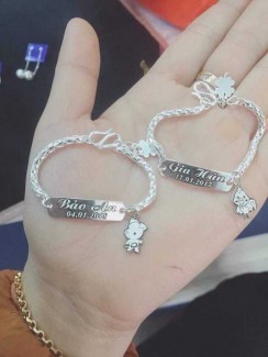 Lắc bạc cho bé, khắc tên chuyên nghiệp