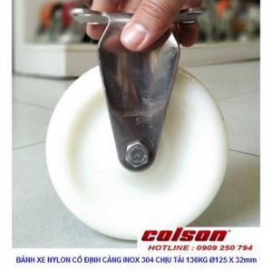 Bánh xe đẩy nhập khẩu càng inox 304 Colson Mỹ d125 không xoay