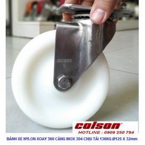 Bánh xe đẩy chuyển hướng càng inox 304 Colson 125 x 32 mm chịu lực