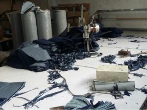 Phân xưởng cắt Jean tại xưởng may Nam Khang