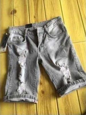 Xưởng chuyên sỉ Quần short Jean nam rách xám lông chuột