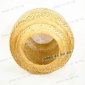 Đèn mây tre 2 lớp trụ tròn Fi40H36