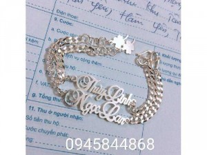 Trang sức bạc cao cấp vong lắc tay khắc