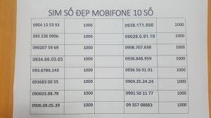 Sim số đẹp mobifone đồng giá 999k 1 sim đầu 090