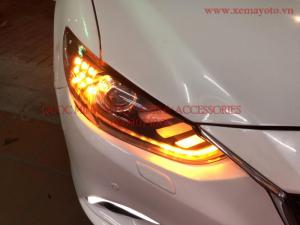 Độ đèn pha cho Mazda 6 2015 mẫu Mustang cho tết đẹp thêm vui