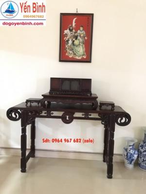 Bàn trung đường bàn quấn đồng tiền gỗ gụ trang trí
