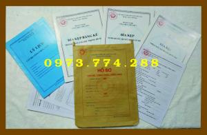Bìa kẹp bảng kê thành phần, tài liệu trong hồ sơ - có dấu tròn của bộ nội vụ