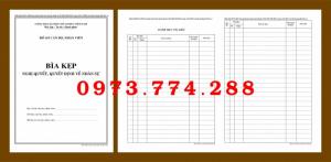 Bộ 3 bìa kẹp hồ sơ Cán Bộ - Công Chức - Viên Chức - Mẫu bìa 01b - 06b - 07b-BNV, loại có dấu tròn của Bộ