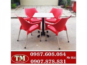 Bộ bàn ghế nhựa cafe