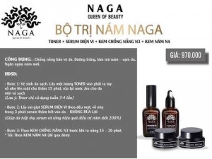 Bộ trị Nám Naga giúp chống nắng bảo vệ da, dưỡng trắng, làm mờ nám,sạm da, ngăn ngừa nám mới