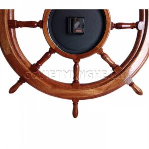 Vô Lăng Tàu Gỗ Trang Trí Ø80cm (Có Đồng Hồ) - Kích thước: Ø 80cm (tính luôn chiều dài tay cầm). Giá : 1.300.000₫