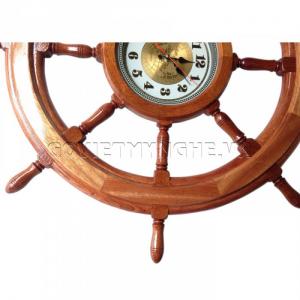 Vô Lăng Tàu Gỗ Trang Trí Ø80cm (Có Đồng Hồ) - Kích thước: Ø 80cm (tính luôn chiều dài tay cầm). Giá : 1.300.000₫