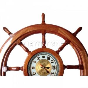 Vô Lăng Tàu Gỗ Trang Trí Ø80cm (Có Đồng Hồ) - Kích thước: Ø 80cm (tính luôn chiều dài tay cầm). Giá : 1.300.000₫