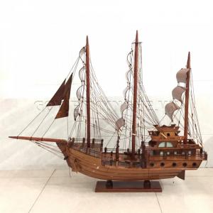 Mô Hình Thuyền Gỗ Chở Hàng Thái Lan (Thân 60cm - Gỗ Tràm - Dài 70 cm x Rộng 17 cm x Cao 56 cm. Giá : 850.000₫