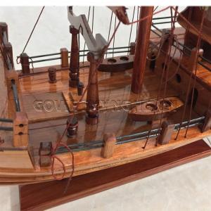 Mô Hình Thuyền Gỗ Chở Hàng Thái Lan (Thân 60cm - Gỗ Tràm - Dài 70 cm x Rộng 17 cm x Cao 56 cm. Giá : 850.000₫
