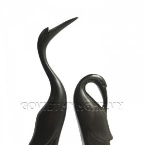 Cặp Tượng Chim Hạc Gỗ Trang Trí - Không Khảm Xà Cừ - Size Nhỏ - Dài 16cm x Rộng 6cm x Cao 46cm (Kích thước 1 cặp). Giá : 800.000₫