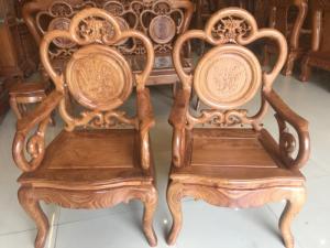 Bộ bàn ghế triện nho gỗ tự nhiên 6 món