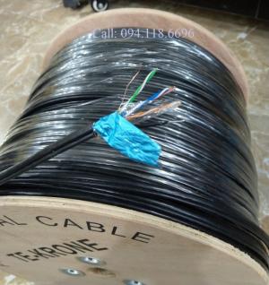 Cáp mạng TE-KRONE Cat5E CAA(Hợp kim) ngoài trời có sợi thép cường lực