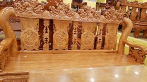 Bàn ghế chạm lân 2 mặt