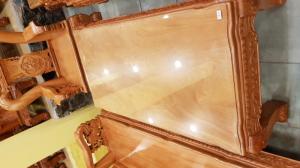 Bàn ghế chạm lân 2 mặt