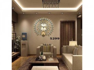 Đồng hồ trang trí Công Vàng S299 KT 70x70