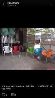 Ghế nhựa đúc đủ màu
