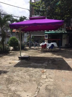 Dù lệch tâm tròn vải màu tím