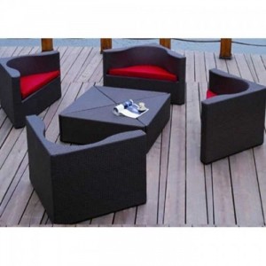 Sofa nhựa mây hình chữ V