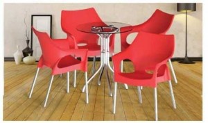 Bộ bàn ghế cafe giá rẻ, bàn tròn mặt kính cho kinh doanh cafe