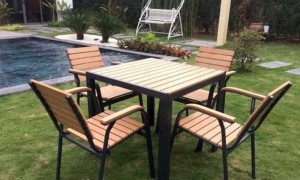 Bộ bàn ghế gỗ ngoài trời, giao hàng nhanh