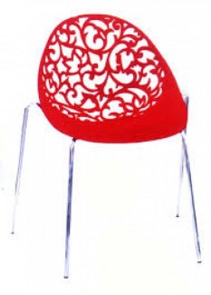 Ghế nhựa hoa văn màu đỏ