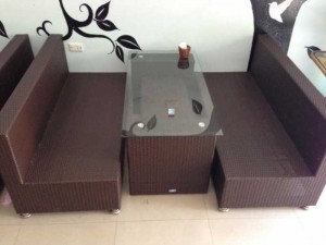 Bộ bàn ghế cho kinh doanh cafe loại ghế dài