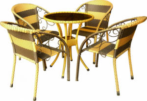 Bộ bàn ghế nhựa giả mây nhiều màu sắc, thiết kế riêng độc đáo cho kinh doanh cafe