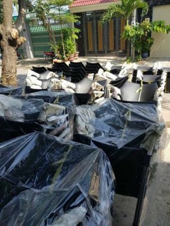 Ghế mây nhựa vừa sản xuất