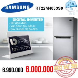Tủ lạnh Samsung Inverter RT22M4033S8/SV 236 lít