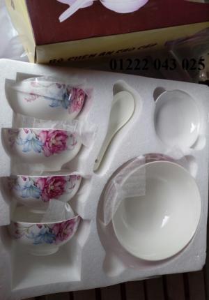 bộ chén sứ in logo làm quà tặng doanh nghiệp