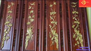 Tranh tứ quý dát vàng