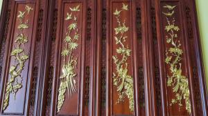 Tranh tứ quý dát vàng
