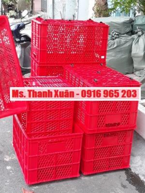 sóng kéo hàng 5 bánh xe, sọt nhựa hở 5 bánh màu đỏ